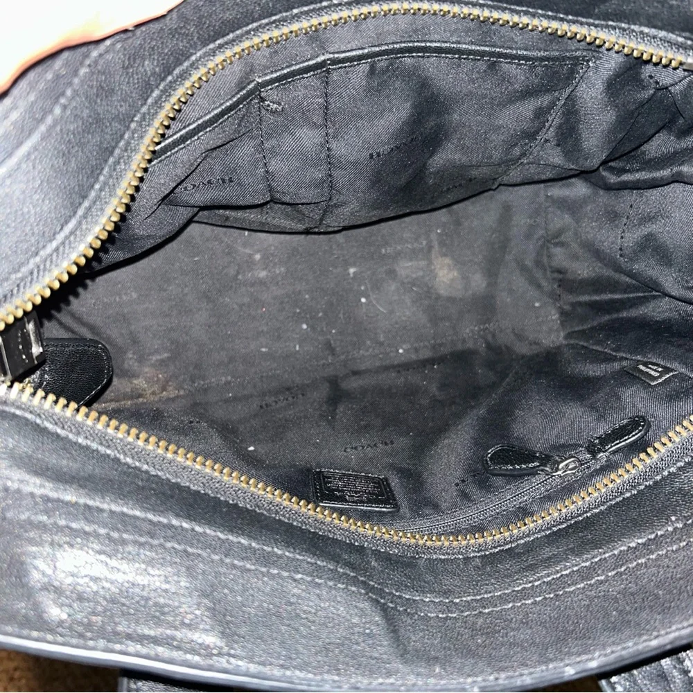 Coach Black Soft Leather Swagger Bag Shoulder Purse - Picture 14 of 16